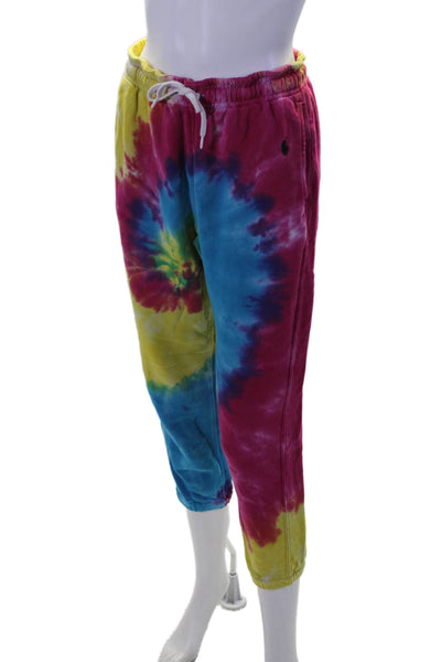 Polo Ralph Lauren Womens Elastic Waist Tapered Leg Sweatpants Multicolor Small