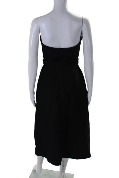 C/MEO Collective Womens Belted Zip Up Strapless High-Low Dress Black Size S