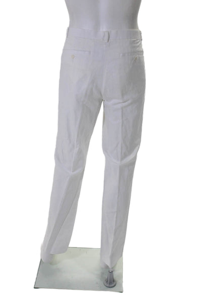 Calvin Klein Mens Cotton Blend 4 Pocket Slim Fit Trousers Pants White Size 34X32