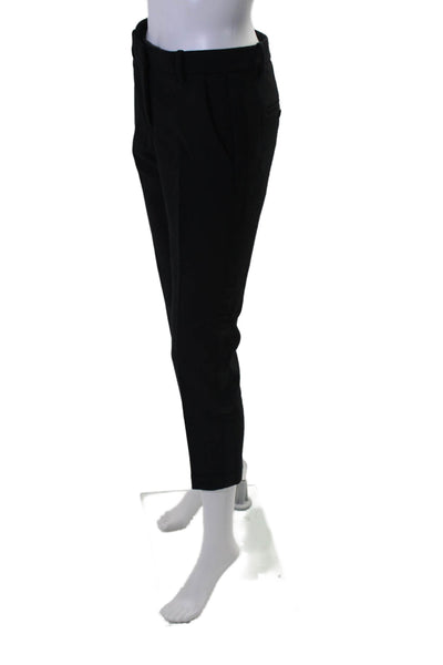 Theory Womens Black High Rise Stripe Detail Pleated Dress Pants Size 0