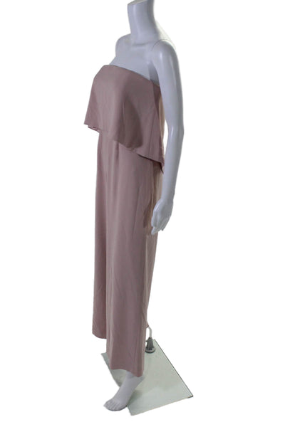 Jay Godfrey Womens Blush Pink Strapless Layered Wide Leg Jumpsuit Size 2