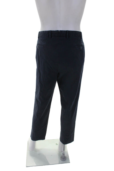 Zanella Mens Cotton Four Pocket Flat Front Chino Pants Trousers Navy Size 56