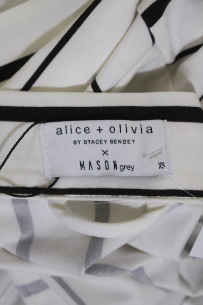 Alice + Olivia by Stacey Bendet x Mason Grey Womens Striped Dress White Size XS