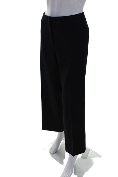 Escada Women's Hook Closure Flat Front Straight Leg Dress Pants Black Size 42