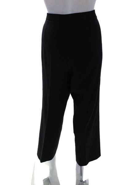 Escada Women's Hook Closure Flat Front Straight Leg Dress Pants Black Size 42