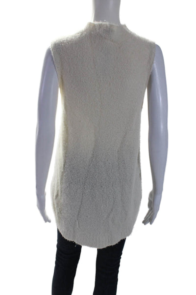 Milly Womens Cashmere Crewneck Sleeveless Knit Sweater Top White Size M