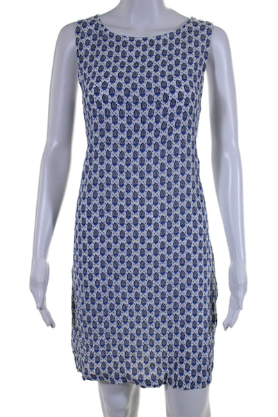 Soft Joie Womens Sleeveless Paisley Print Round Neck Shift Dress Blue Size S