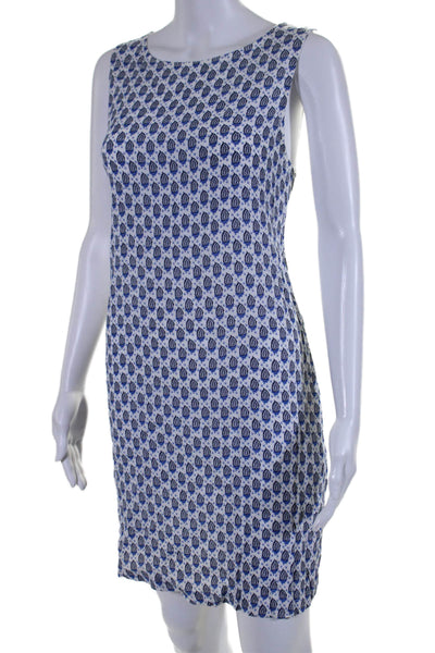 Soft Joie Womens Sleeveless Paisley Print Round Neck Shift Dress Blue Size S