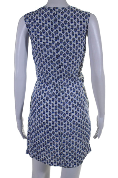 Soft Joie Womens Sleeveless Paisley Print Round Neck Shift Dress Blue Size S