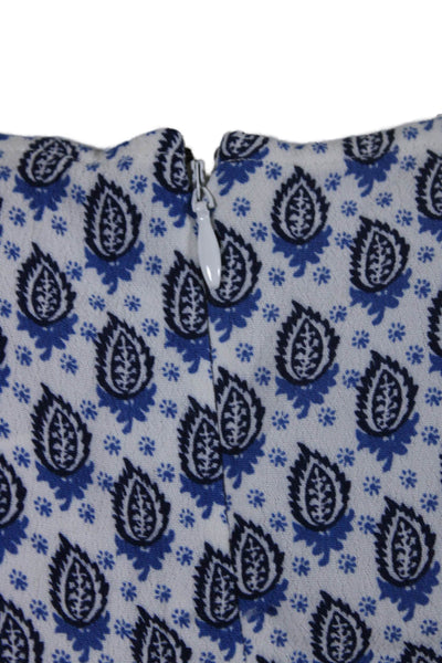 Soft Joie Womens Sleeveless Paisley Print Round Neck Shift Dress Blue Size S