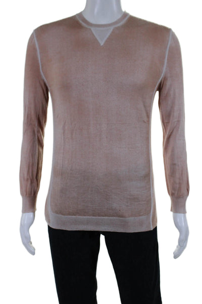 Bottega Veneta Mens Cashmere Crew Neck Long Sleeves Sweater Beige Size EUR 42