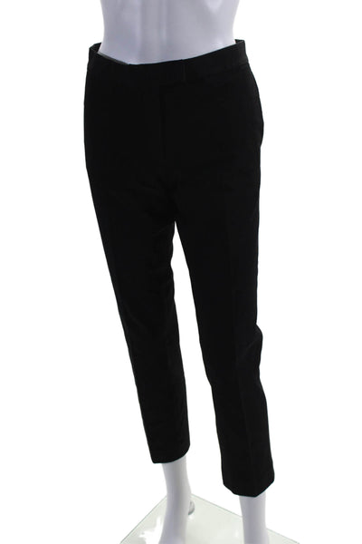 Joseph Womens Flat Front 2 Pocket Mid-Rise Tapered Pants Trousers Black Size 38