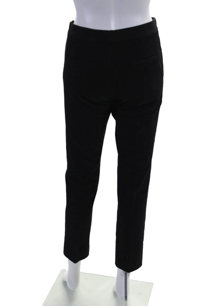 Joseph Womens Flat Front 2 Pocket Mid-Rise Tapered Pants Trousers Black Size 38