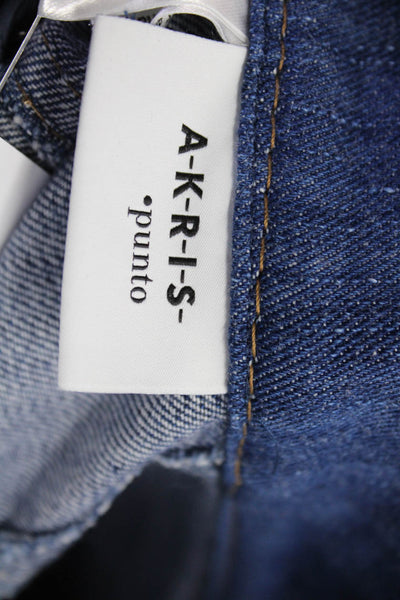 Akris Punto Womens Cotton Five Pocket High-Rise Wide Leg Jeans Blue Size 4