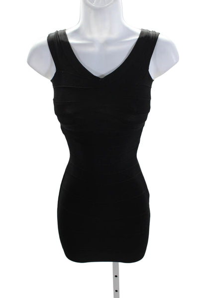 Katie Jnyc Couture Women's Boat Neck Sleeveless Bandage Mini Dress Black Size S