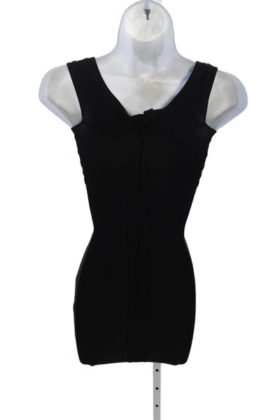 Katie Jnyc Couture Women's Boat Neck Sleeveless Bandage Mini Dress Black Size S