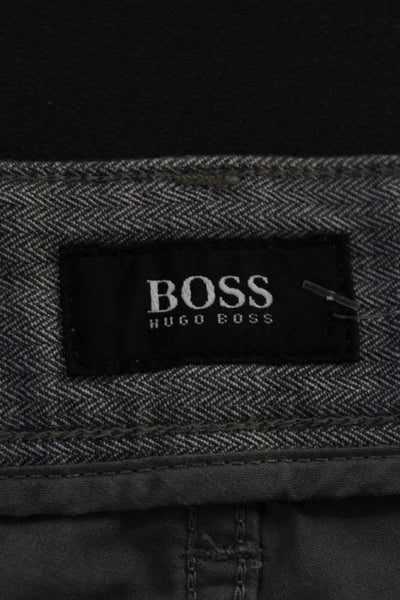 Boss Hugo Boss Mens Cotton Mid Rise Maine Straight Leg Jeans Dark Gray Size 31