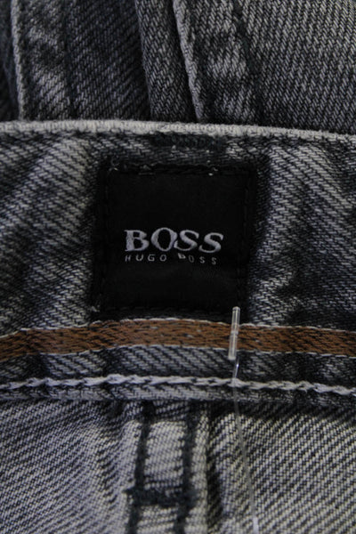 Boss Hugo Boss Mens Cotton Mid Rise Candiani Straight Leg Jeans Gray Size 30