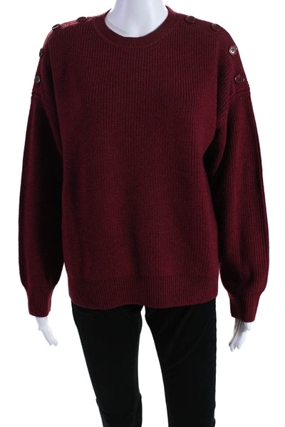 Figaret Womens Long Sleeve Crew Neck Thick Knit Sweater Red Size Large