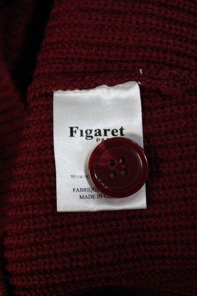 Figaret Womens Long Sleeve Crew Neck Thick Knit Sweater Red Size Large