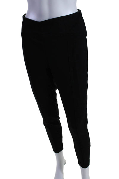 Zac & Rachel Womens Stretch Front Seam Mid-Rise Ankle Leggings Black Size L