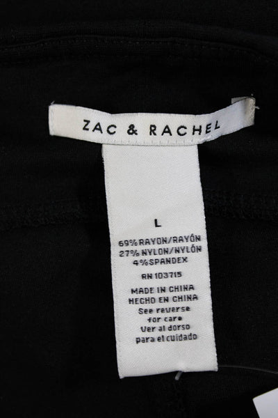 Zac & Rachel Womens Stretch Front Seam Mid-Rise Ankle Leggings Black Size L