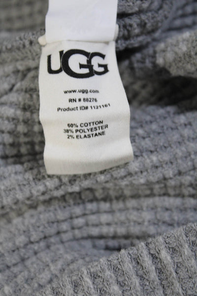 Ugg Womens Cotton Blend Waffle Knit Long Sleeve Pullover Hoodie Gray Size M