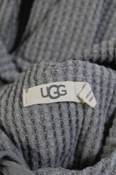 Ugg Womens Cotton Blend Waffle Knit Long Sleeve Pullover Hoodie Gray Size M