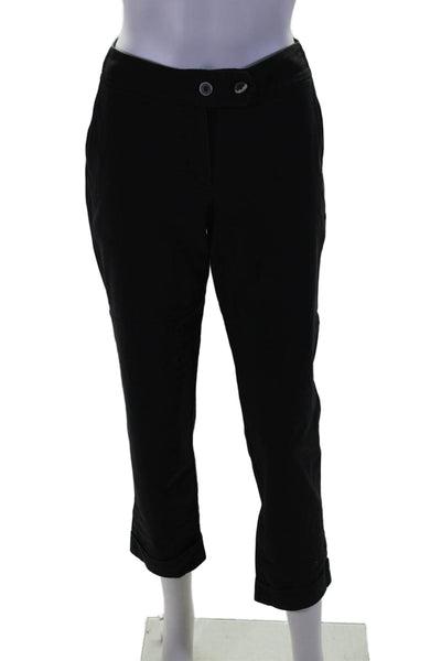 Gunex Womens Black High Rise Cuffed Straight Leg Pants Size 8