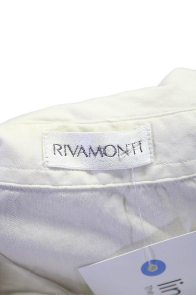 Rivamonti Womens Cotton White Collar Long Sleeve Button Down Shirt Size L