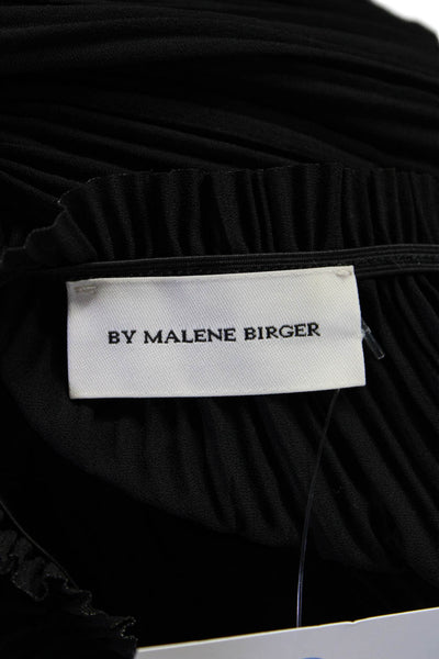 By Malene Birger Womens Ribbed Ruched Long Sleeve Blouse Top Black Size EUR 34