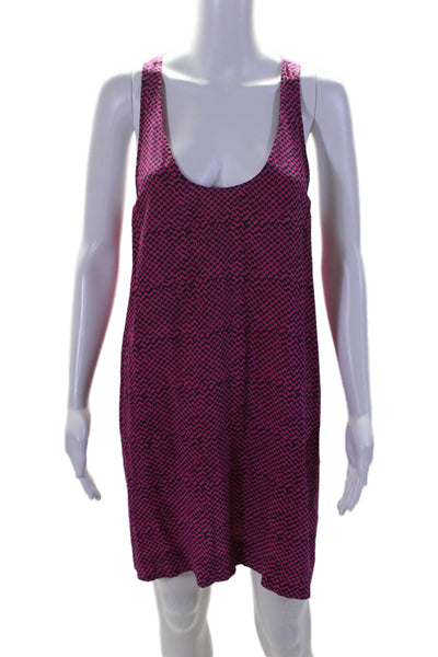 Joie Womens Silk Spotted Print Scoop Neck Sleeveless Tank Mini Dress Pink Size M