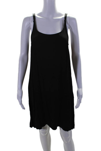 Splendid Womens Round Neck Zipped Sleeveless A-Line Tank Dress Black Size M