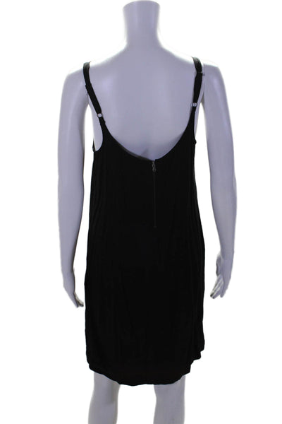 Splendid Womens Round Neck Zipped Sleeveless A-Line Tank Dress Black Size M