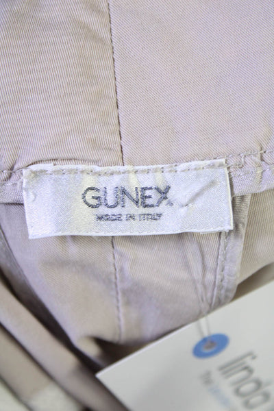 Gunex Womens Light Beige Cotton High Rise Straight Leg Pants Size 8