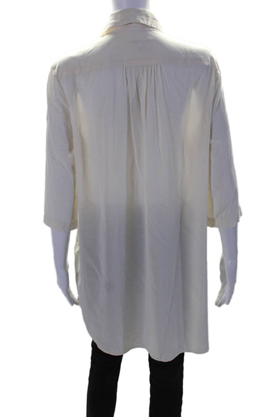 Rag & Bone Womens Button Down Short Sleeve Collared Blouse Silk White Small