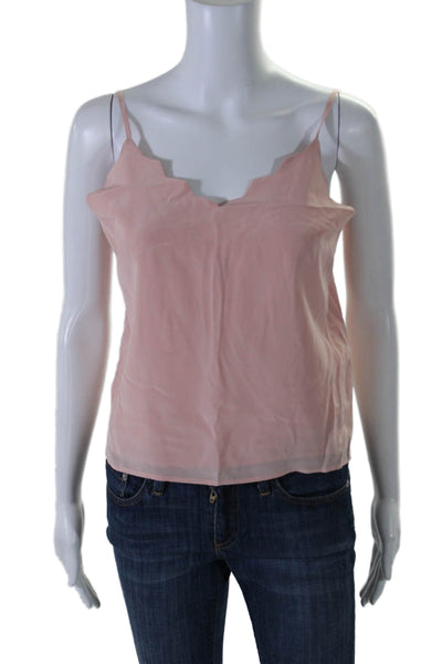 Maje Womens Blush Pink Silk V-Neck Sleeveless Camisole Top Size 1