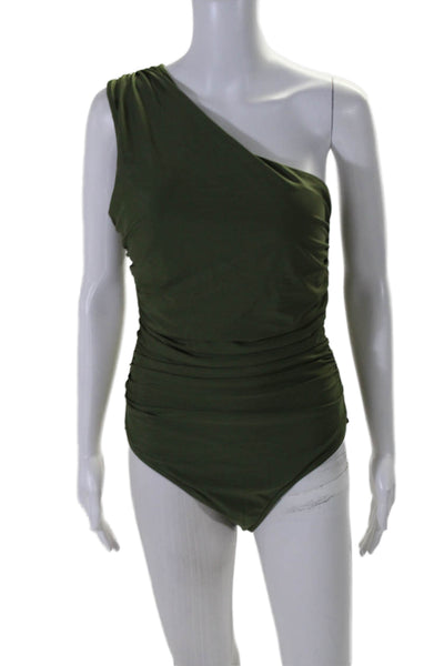 Re-Imagined By J Crew Women's Asymmetrical One Piece Swimsuit Green Size 12