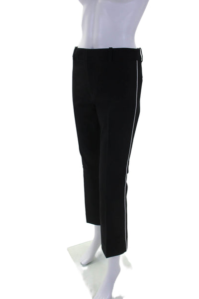 10 Crosby Derek Lam Womens Cotton Striped Hook & Eye Bootcut Pants Black Size 4