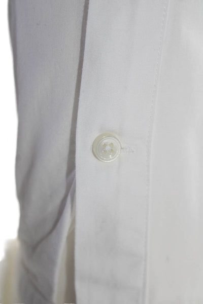 Suit Supply Mens Cotton Textured Long Sleeve Buttoned Top White Size EUR 39