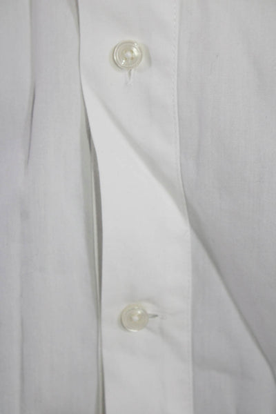 Suit Supply Mens Cotton Textured Long Sleeve Buttoned Top White Size EUR 39