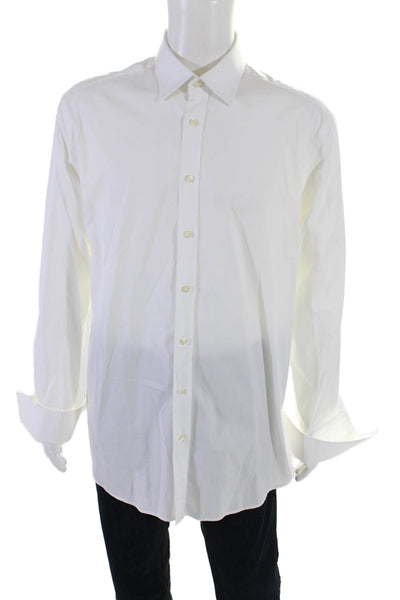 Charles Tyrwhitt Mens Cotton White Collar Long Sleeve Dress Shirt Size 16.5