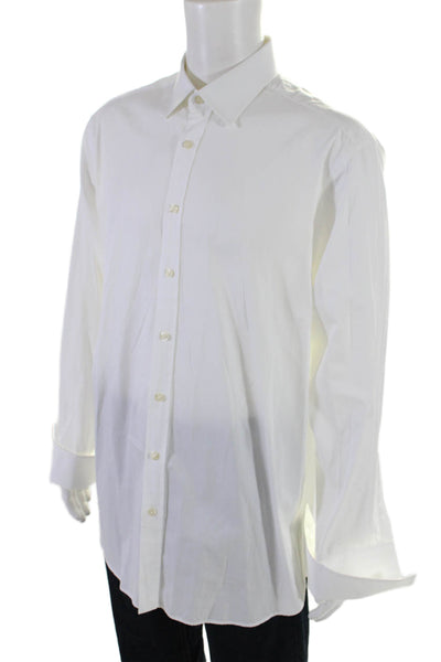 Charles Tyrwhitt Mens Cotton White Collar Long Sleeve Dress Shirt Size 16.5