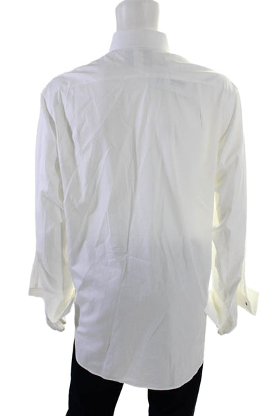 Charles Tyrwhitt Mens Cotton White Collar Long Sleeve Dress Shirt Size 16.5