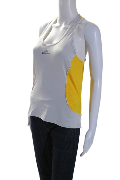 Adidas by Stella McCartney Womens Scoop Neck Athletic Tank Gray Yellow Size M