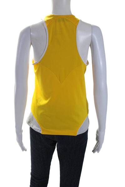 Adidas by Stella McCartney Womens Scoop Neck Athletic Tank Gray Yellow Size M