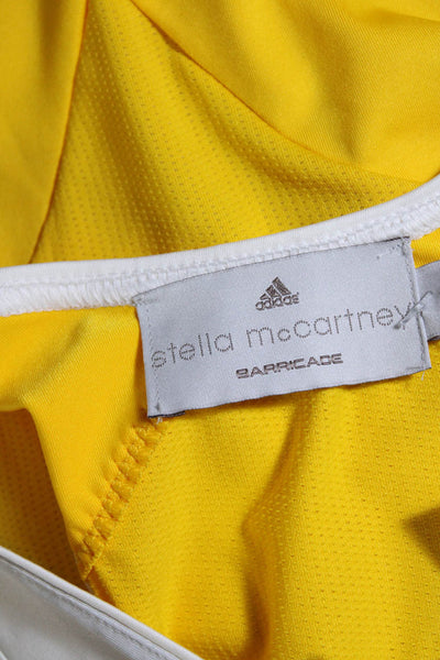 Adidas by Stella McCartney Womens Scoop Neck Athletic Tank Gray Yellow Size M