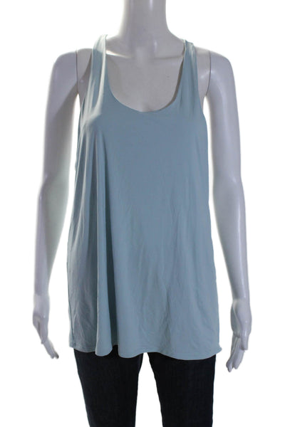 Alo Yoga Womens Scoop Neck Twisted Sleeveless Athletic Tank Top Blue Size M