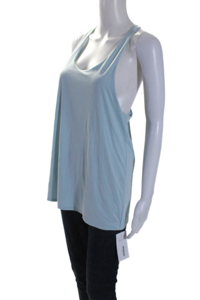 Alo Yoga Womens Scoop Neck Twisted Sleeveless Athletic Tank Top Blue Size M