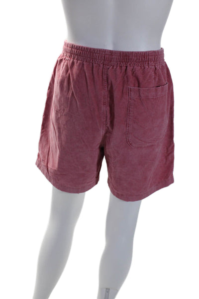 J Crew Mens Drawstring Waist Mid Rise Corduroy Shorts Pink Cotton Size Large